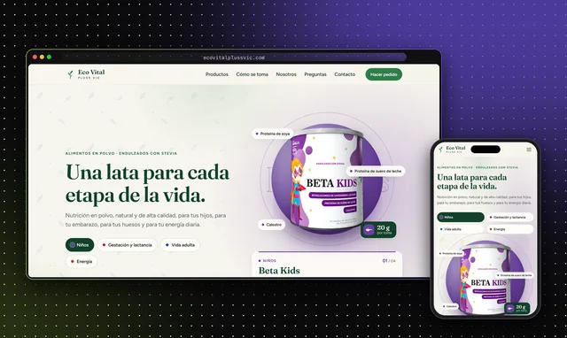 Página web de Eco Vital Pluss Vic
