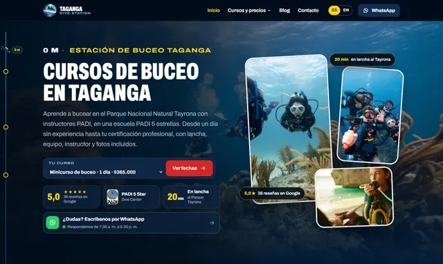 Página web de Taganga Dive Station